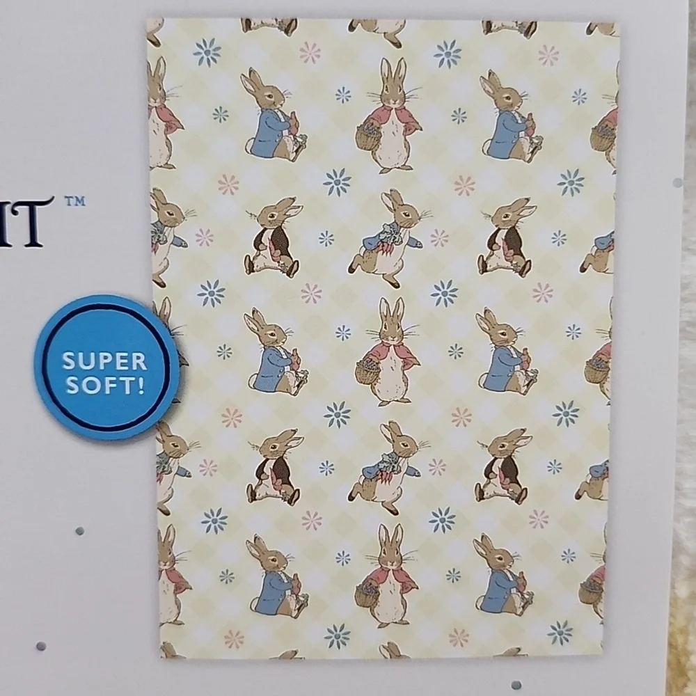 Peter Rabbit Cream Yellow Bunny Soft Plush Springtime Throw Blanket New w/ Tags